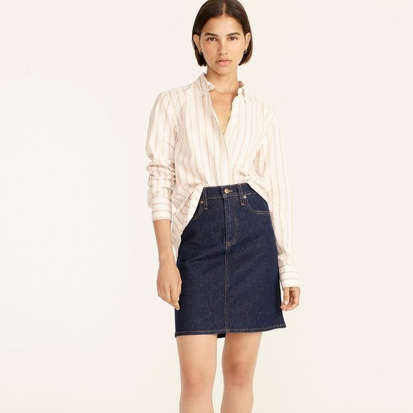 J. Crew NWT Camel Stripe Classic-fit Shirt size 8 - Picture 2 of 9